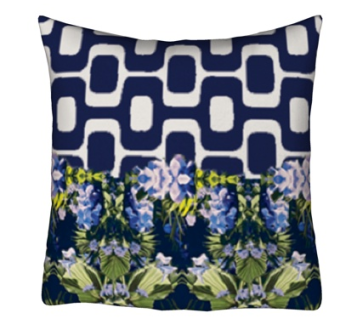 现代布艺花卉抱枕su模型