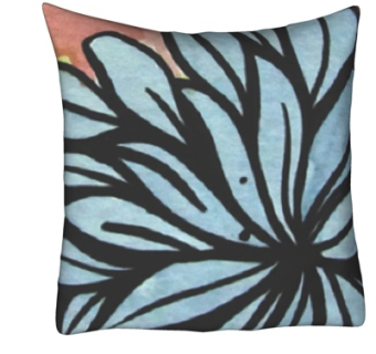 现代布艺花卉抱枕su模型