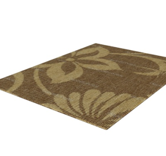 现代布艺花卉地毯su模型