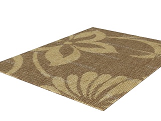 现代布艺花卉地毯su模型
