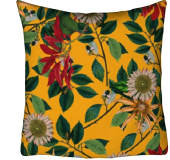 现代布艺花卉抱枕su模型