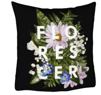 现代布艺花卉抱枕su模型