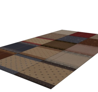 现代布艺地毯组合su模型