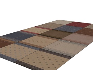 现代布艺地毯组合su模型