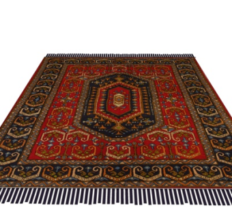 欧式布艺拼花地毯su模型