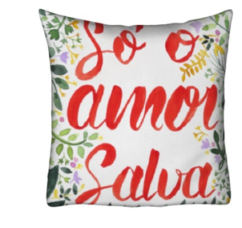 现代布艺花卉抱枕su模型