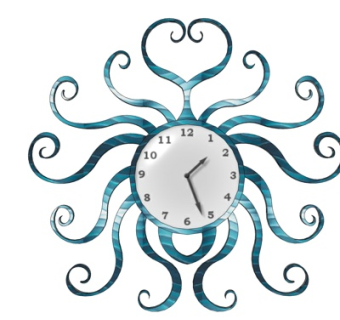 欧式铁艺时钟su模型