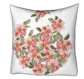 现代布艺花卉抱枕su模型