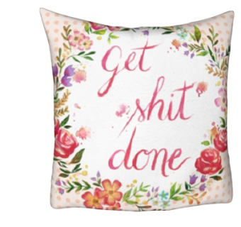 现代布艺花卉抱枕su模型