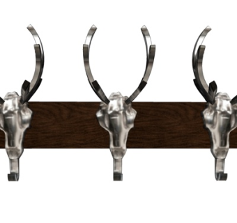 现代金属鹿头挂钩su模型