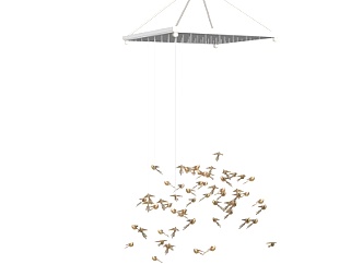 现代小鸟装饰吊灯su模型