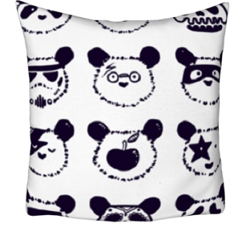 现代布艺熊猫抱枕su模型