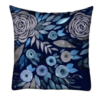 现代布艺花卉抱枕su模型