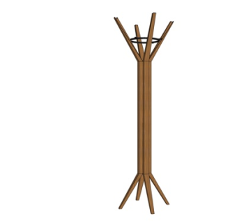 现代实木衣帽架su模型