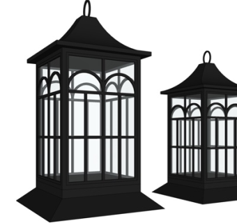 欧式金属烛台灯su模型