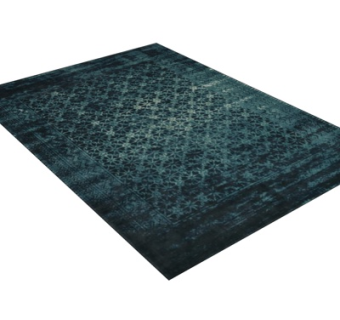 现代布艺蓝色地毯su模型