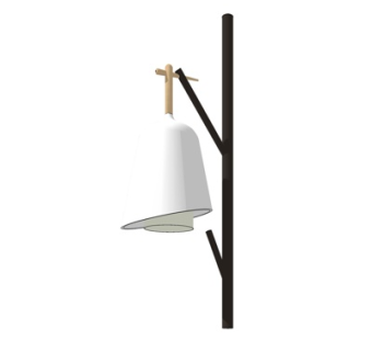 北欧原木壁灯su模型