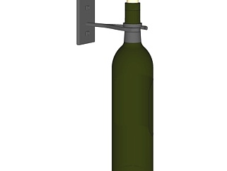 现代瓶酒形壁灯su模型