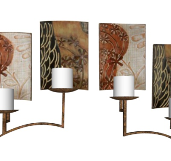 现代金属壁灯su模型