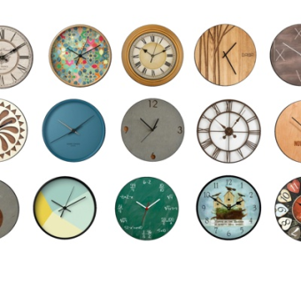 现代实木时钟挂钟su模型