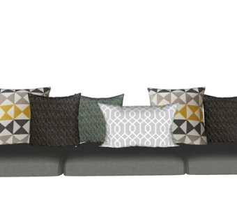 现代几何抱枕su模型