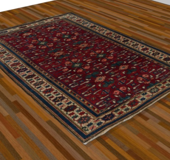 欧式布艺拼花地毯su模型