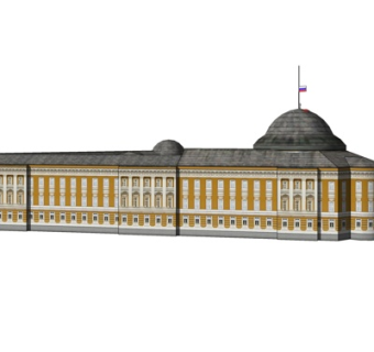 欧式酒店外观su模型