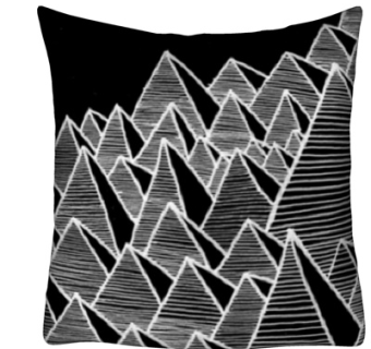 现代布艺金字塔印花抱枕su模型