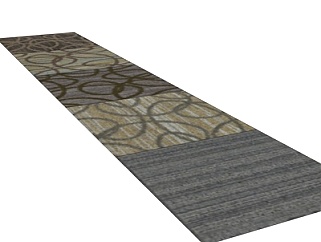现代布艺条形地毯su模型