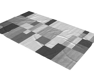 现代布艺格子地毯su模型