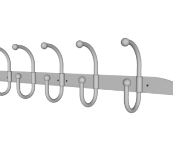 现代铁艺挂衣钩su模型