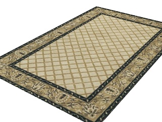 欧式布艺花纹地毯su模型