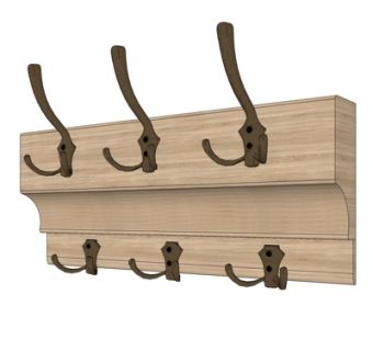 北欧原木挂衣钩su模型