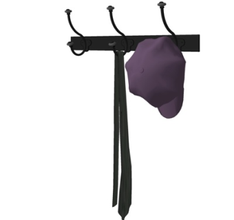 现代铁艺挂衣钩su模型