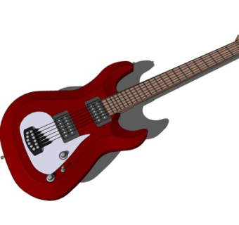 现代电子吉他su模型