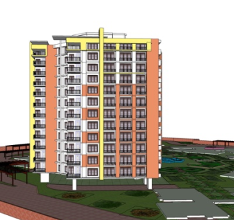 现代高层小区su模型