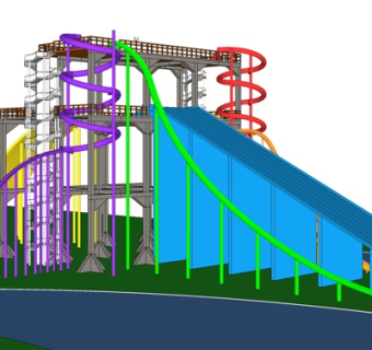 现代大型水上乐园su模型