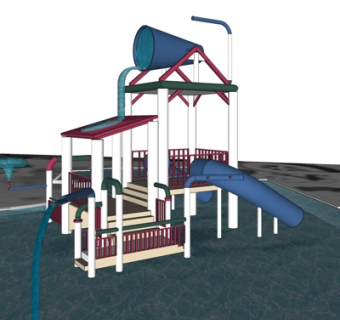 现代大型水上乐园su模型