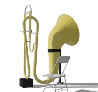 欧式铜管大号su模型