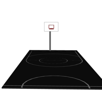 现代篮球场su模型