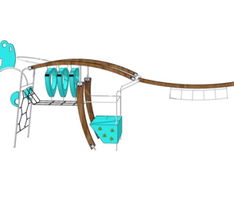 现代动物儿童滑梯su模型