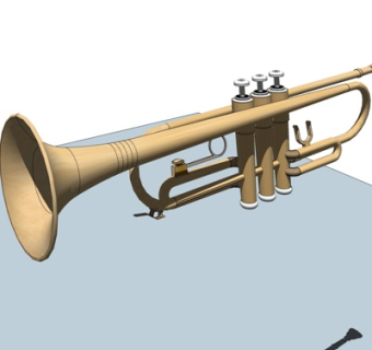 欧式铜管小号su模型