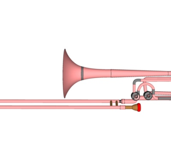 欧式铜管长号su模型