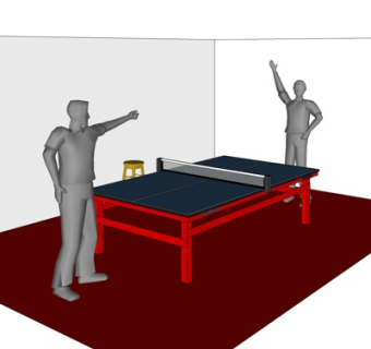 现代乒乓球台su模型