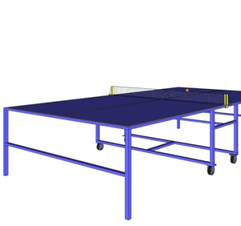 现代乒乓球台su模型