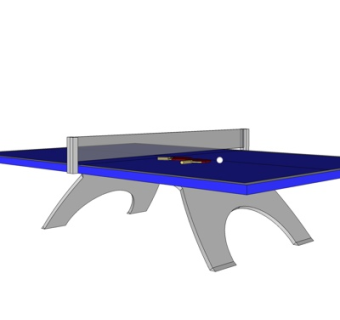 现代乒乓球台su模型