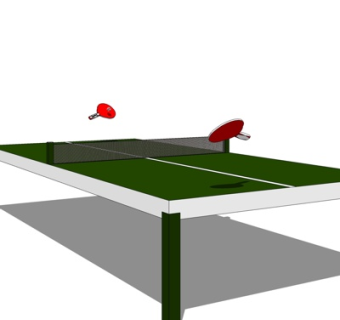 现代乒乓球台su模型