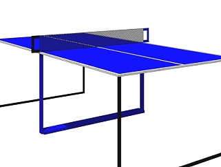 现代乒乓球台su模型