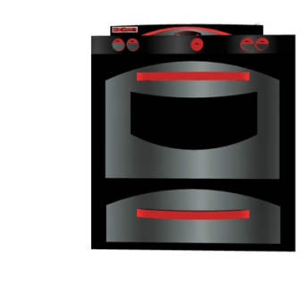 现代煤气灶烤箱组合su模型