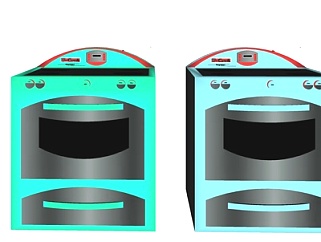 现代煤气灶烤箱组合su模型